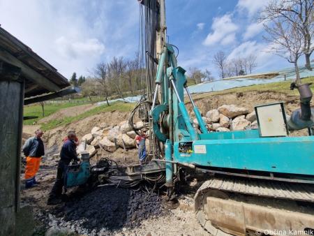 Sanacija zemeljskega plazu v Zgornjem Tuhinju 1